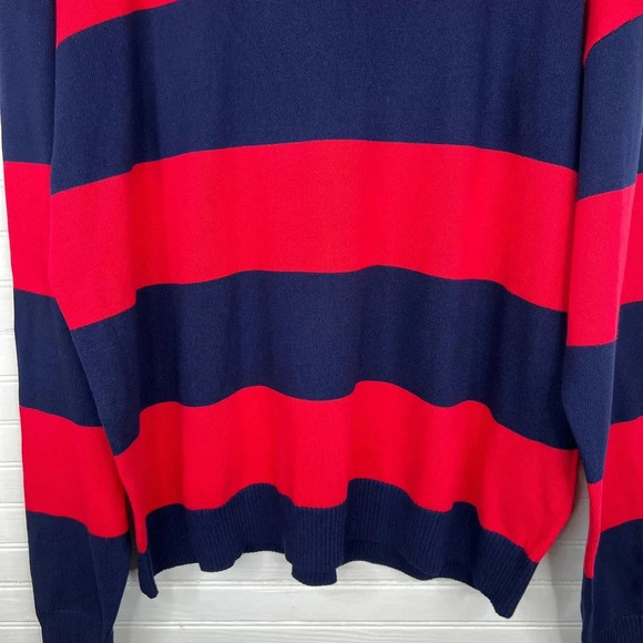 Edikted Women's Logan Light Knit Striped Pullover Sweater Blue and Red Size M/L - Picture 5 of 13